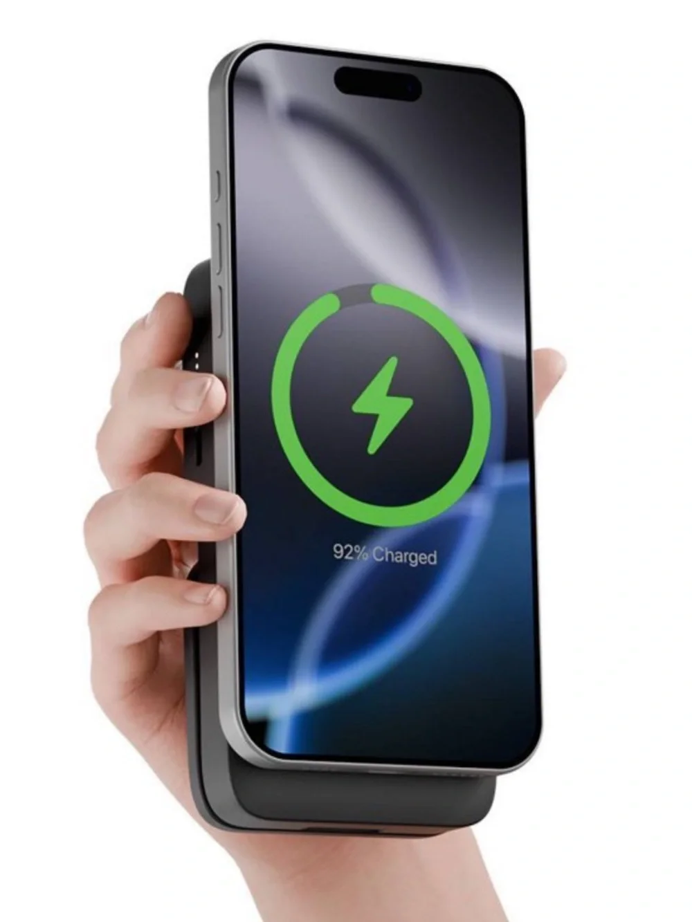 myCharge 6000mAh 20W EcoHub Wireless Power Bank and Stand In One with Wall Plug,